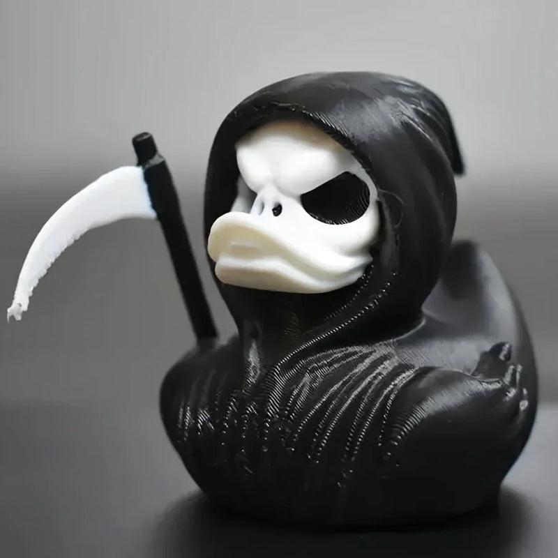3D Grim Reaper Duck Printed Scary Death Duck Statue Suitable for Home Decoration Halloween Decoration for Haunted House Party