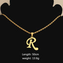 Initial Necklace for Men Women Boys Girls, 18K Gold Plated 26 Letters Pendant Necklace, Personalized Jewelry Father's Day Gifts