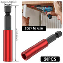 10/20Pcs 60mm Magnetic Screwdriver Extension Bit Tips Holder 1/4inch Hex Shank Kit Drill Bit Adapter Sleeve Tools for Nuts