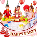 1Set 3 Tier Circus Carnival Paper Cupcake Stand Red Striped Cake Decorating Supplies Children's Day Dessert Cupcake Stand