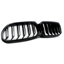 For 2021-2023 BMW G30 G31 530i 540i Dual Slats Front Kidney Grille Gloss Black