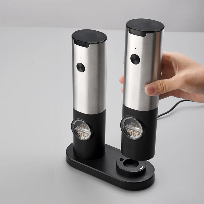 Electric Automatic Mill Pepper And Salt Grinder With LED Light Adjustable Coarseness Partner Manufacturers