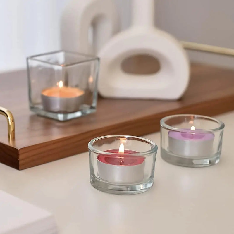 Air Fusion 100 Count Tea Lights Candles Purple Lavender & Vanilla Scented 2.5 Hours Smoke-free Drip-free And Long-lasting