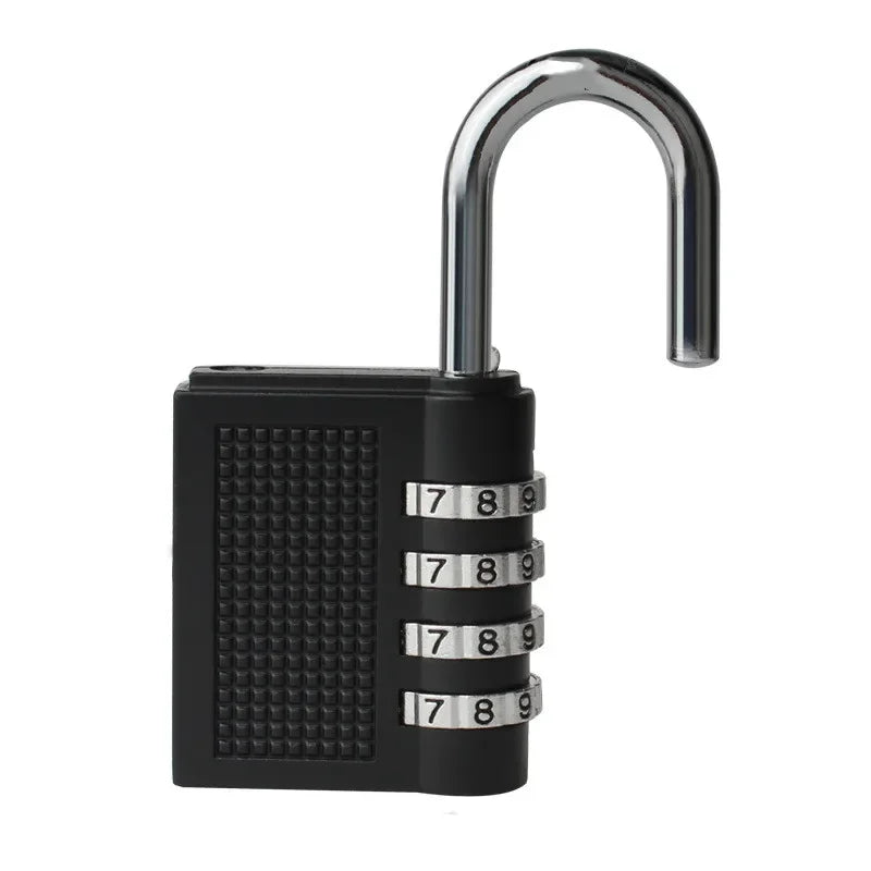 Heavy Duty 4 Dial Digit Combination Lock Weatherproof Security Padlock Outdoor Gym Trunk Safely Code Lock Black 80*43*14mm