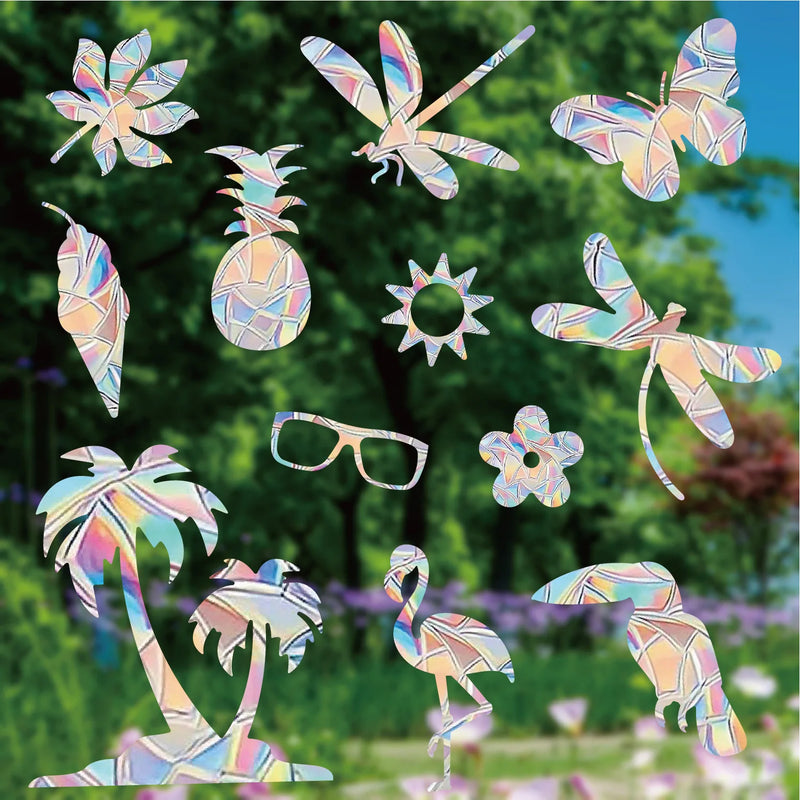 2023 New Rainbow Prism Electrostatic Glass Stickers PVC Leaves Static Window Stickers Suncatcher Sticker Home Wall Decal Decor