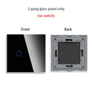 Bingoelec DIY 1/2/3/4 gang Wall Touch Switch Only Crystal Glass Panel 86mm Pearl White Black Golden Grey Glass Frame DIY-Parts