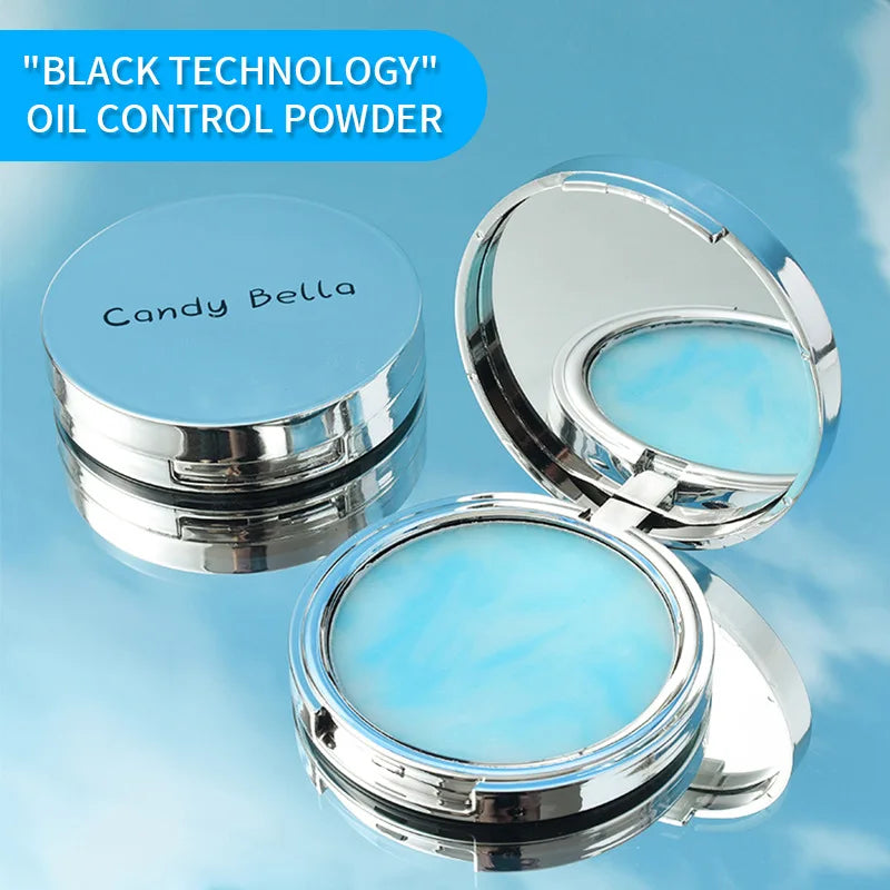 The Blue Sky Oil Control Long-lasting Powder Cake with Powder Puff Makeup Powder Waterproof Wet and Dry Face Powder