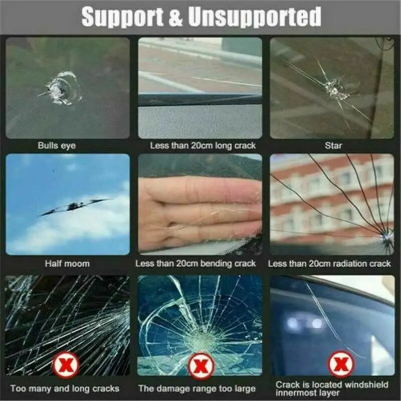 2x 3ml Windshield Glass Repair Solution Practical Long Crack Repair Liquid Set Automotive Glass Repair Tools Crack Repair Fluid