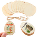 10/25/50pcs Household Natural Hanging Ornaments Wooden Drawing Wood Chips Easter Eggs Wood Slice Easter Decorations
