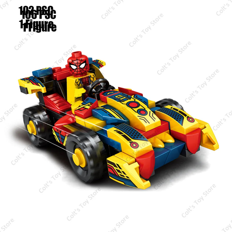 New Superhero Spider Man Venom Chariot Mech Deformation Building Blocks Kits Classic Movie Bricks Model Children's Toy Boy Gifts