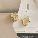 Irregular Liquid Metal Earrings Personality Fashion Retro Geometric Hollow Out Drop Earrings Woman Party Travel Christmas Gift