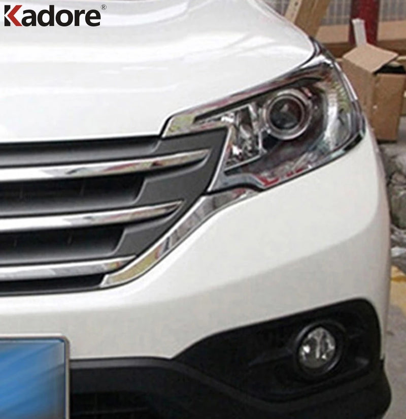 For Honda CRV 2012 2013 2014 ABS Chrome Front Grills Decorative Cover Frame Trim Grilles Decoration Strip Moldings accessories