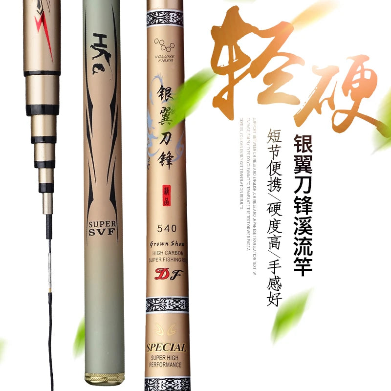 Quality Super Light Hard Carbon Fiber Telescopic Fishing Rod Freshwater Hand Pole 2.7/3.6/3.9/4.5/5.4/6.3/7/8/9/10M Stream Pole