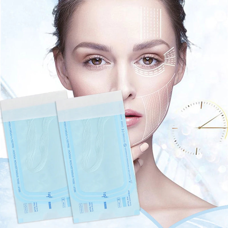 12-1200PCS Anti-wrinkle Gold Protein Line No Needle Collagen Face Lifting Thread Absorbable Firming Anti-Aging Fade Fine Line