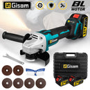 Gisam 125mm 4 Gears Brushless Angle Grinder Cordless Grinding Polishing Cutting Machine Power Tools For Makita 18V Battery Pin