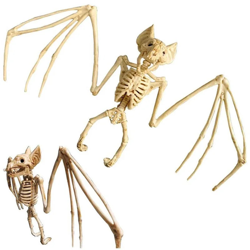 Horror Halloween Animal Skeleton Bones Scary Plastic Bat Mouse Skeleton Ornaments Creepy Party Decoration Children Gift