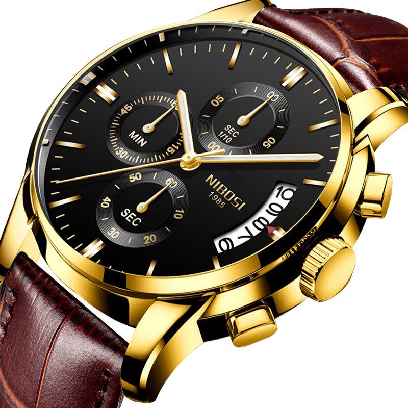 NIBOSI New Rose Watch Men Military Sport Quartz Clock Mens Watches Top Brand Luxury Waterproof Wrist Watch Relogio Masculino