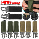 1-4PCS Tactical Hanging Buckles Nylon Webbing Carabiners Belt Triangle Keychain For Outdoor Climbing Camping Tools Accessories