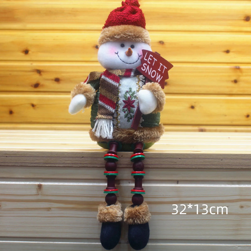 Christmas Dolls Tree Decor New Year Ornament Reindeer Snowman Santa Claus Standing Doll Navidad Decoration Merry Christmas 2024