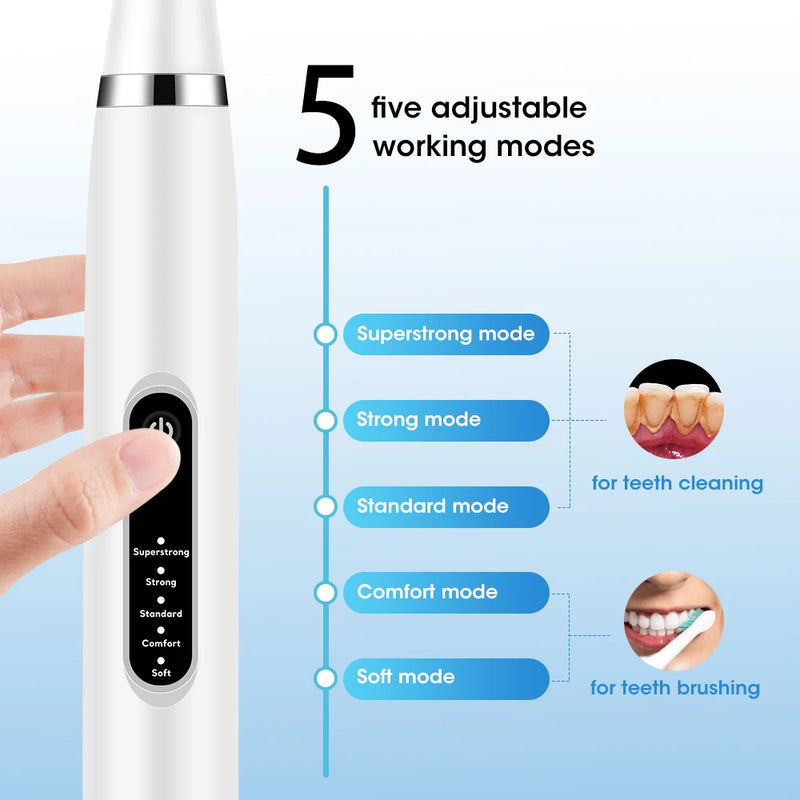 Toothbrush Electric Built-in Battery Intelligent Sonic Vibration Soft Teeth Cleaner Whitening Remove Yellow Teeth Tartar