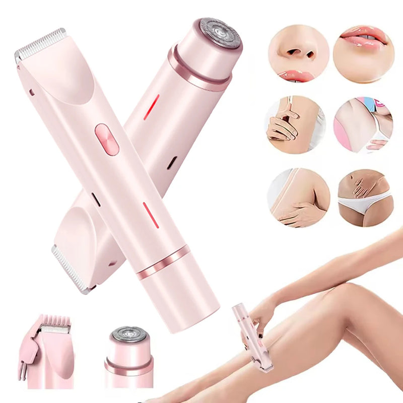 Women Hair Removal Razor Electric Epilator Portable Painless Pubic Legs Body Hair Trimmer for Ladies Bikini Underarms Legs Hair