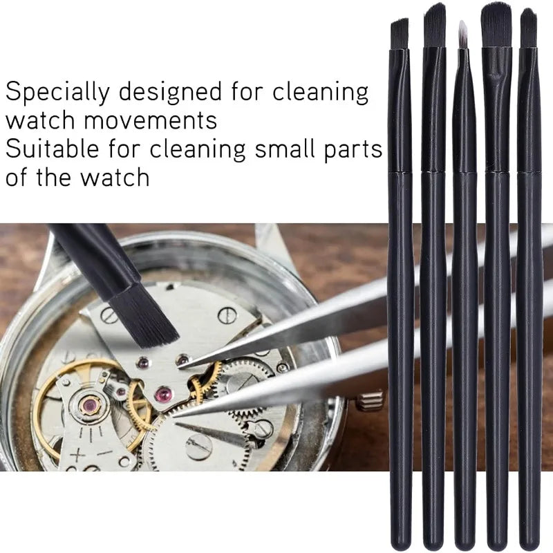 5PCS Watch Accessory Watch Cleaning Brush Set Wristwatch Movement Small Part Cleaning Soft Brushes Set tool for watchmaker