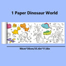 90cm Animal Canvas Children's Drawing Roll DIY Coloring Paper Roll Color Filling Graffiti Paper-cut Painting Educational School