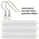 Stainless Steel Round Ball Post Earrings Stud Loops Earring Hooks Earplug  Fit Women DIY Earring Jewelry Making Christmas Craft