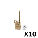 MOC WWII Military Figure Accessories Building Blocks Soldiers Face Scarf Tactical Belt Headphones Telegram Toys Children J031