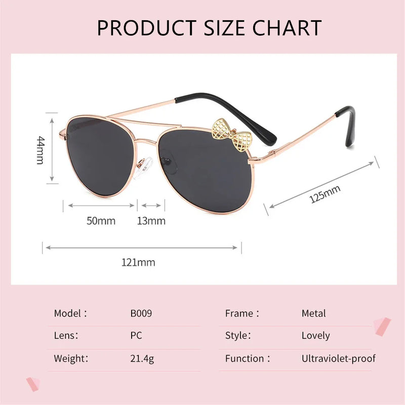 Kids Cute Sunglasses Metal Frame Children Sun Glasses Fashion Girls Outdoor Cycling Goggles Party Eyewear Photography Supplies