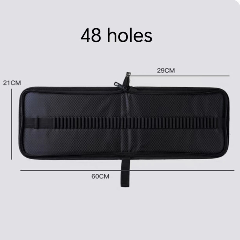 36/48/72/120 Hole Pen Curtain Black Folding Pencil Case Color Pencil Insert Professional Painting Pencil Bag Student Stationery