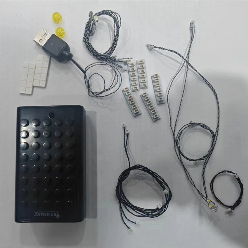 BRIKSMAX Light Accessories Black One to Seven USB Port Usb Hub for Building Block Led Light Kit 10220 42083 10260 10255