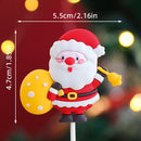 2025 Christmas Cake Decoration Lying Santa Claus Letters Merrychristmas Cake Toppers Christmas Tree Mini Santa Cupcake Toppers