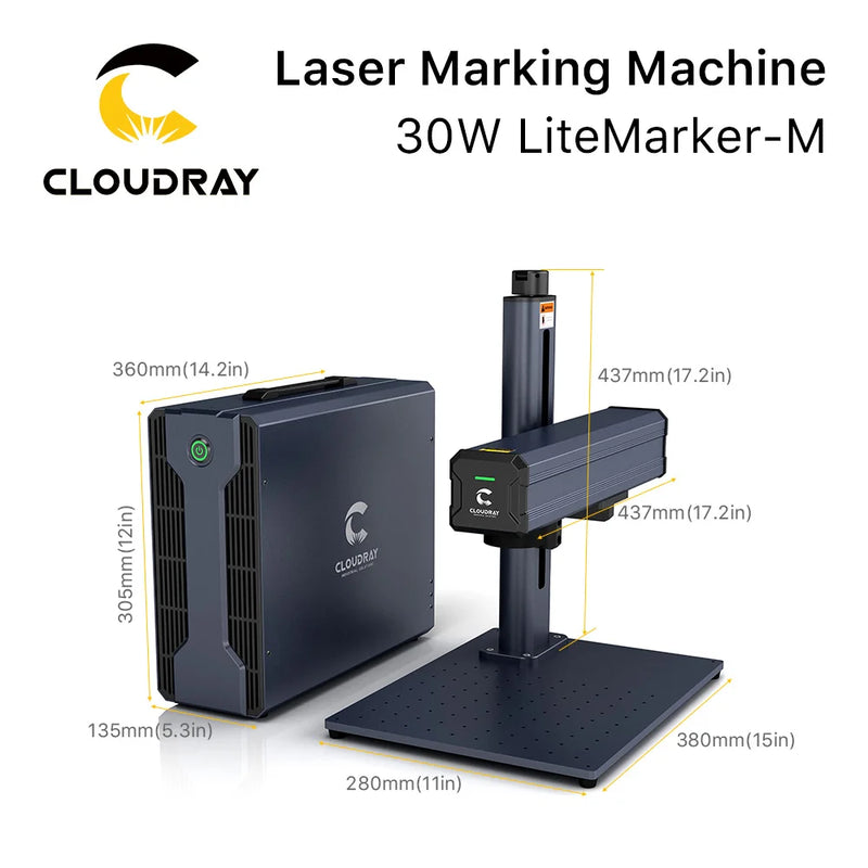 Cloudray 30W Raycus Fiber Laser Marking Machine For Cutting Jewelry Laser Cut Gold Silver Stainless Steel Copper Aluminum Sheet