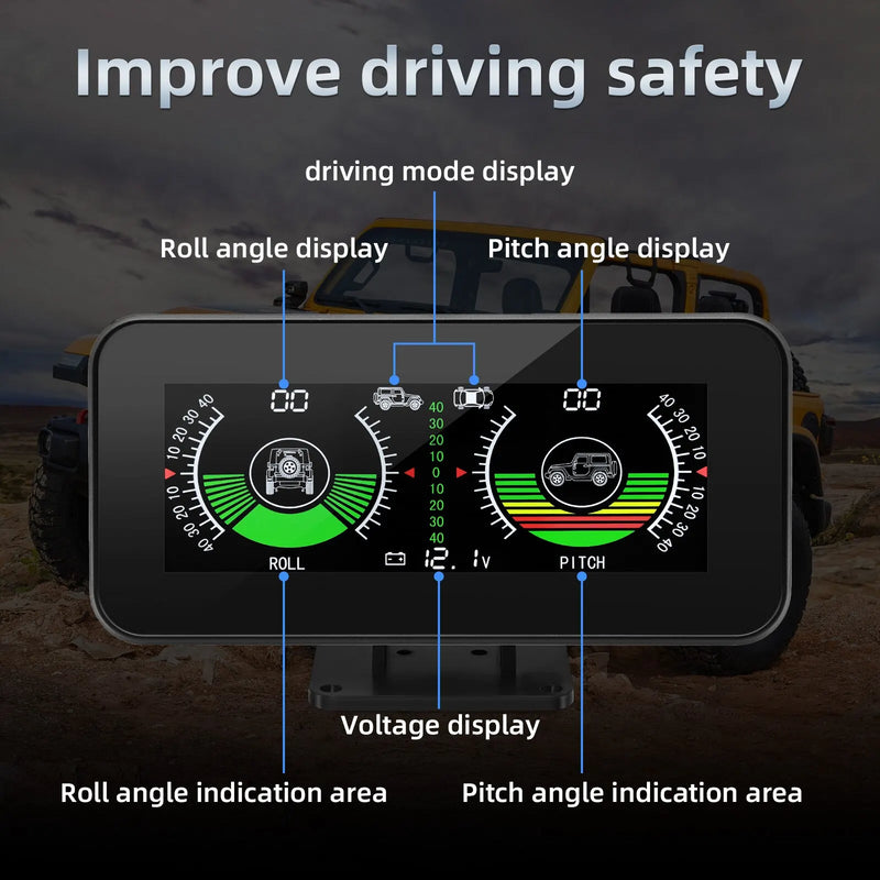 M50 Slope Meter HUD Off Road GPS Smart Inclinometer Car Digital Display Tilt Roll Pitch Angle Inclinometro Auto Intelligent Volt