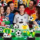 9 Pcs Soccer Birthday Party Decorations Soccer Ball Honeycomb Centerpieces 3D Football Soccer Theme Centerpieces Theme Party