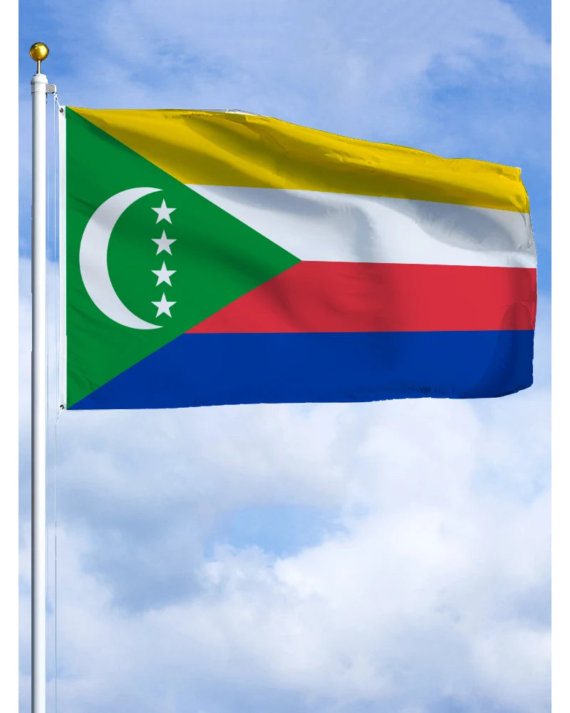 60×90 90x150 120×180CM Comoros Comoro Emblem Flag Polyester Printed Banner Tapestry For Decor