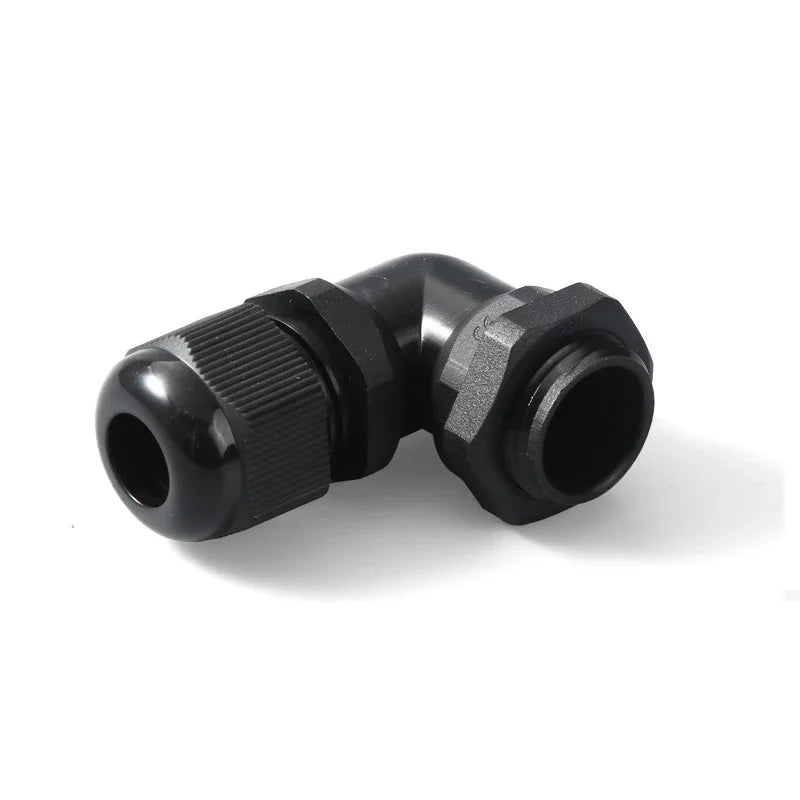 1pcs M12/M16/M20/M25 Nylon Waterproof 90 Degrees Cable Gland Wire Fitting Plastic Range Cable Entry