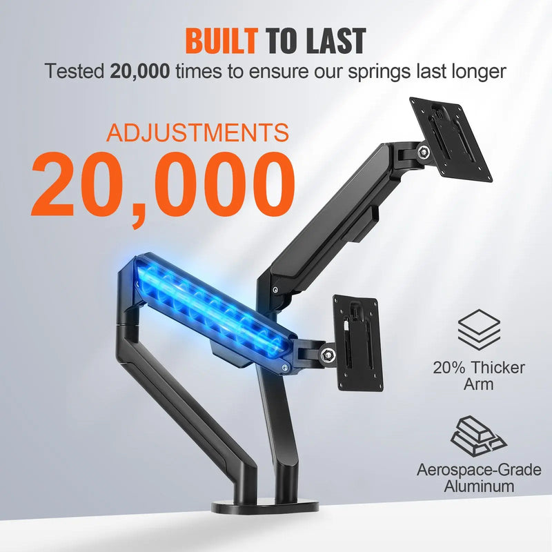 Supports 13"-35" Screens Dual Monitor Stand for Desk Dual Monitor Arm with C-Clamp/Grommet Mounting Base
