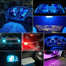 2Pcs Auto Light T10 LED Glass Housing Cob Car BulbAmbient Lighting Reversing Brake Wedge License Plate Lamp Dome Multiple Colors
