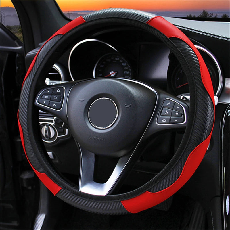 Breathable Leather Car Steering Wheel Cover For Jeep Grand Cherokee Liberty Compass Patriot Wrangler 2 3 4 Anti-Slip Dust-proof