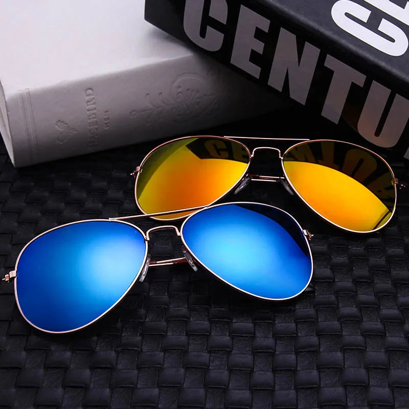 New Vintage Brand Double Bridge Aviation Sunglasse Female Male Alloy Frame Polit Mirror Sun Glasses Men Retro UV400 Eyewear