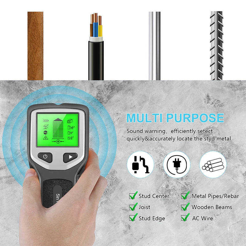 5 In 1 Metal Detector Find Metal Wood Studs AC Wire Cable Pipe Wall Scanner Electric Box Finder Wall Detector