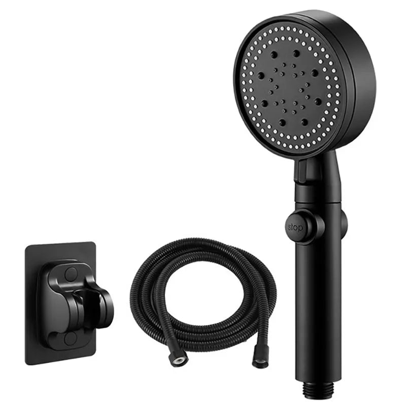 High-pressure Shower Head Set 5 Modes of Adjustment Showerhead with Hose Water-saving One-touch Stop Bathroom Accessories