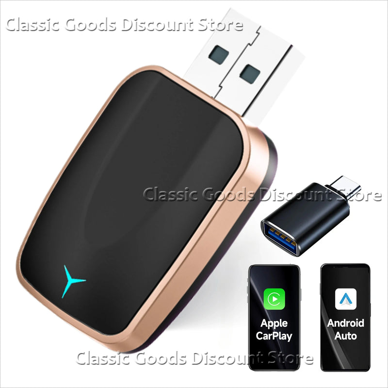 2025 NEW 2 In 1 Wireless Carplay AI Box Android Auto Plug And Play Applicable To Convert Original Car Wired Carplay To Wireless