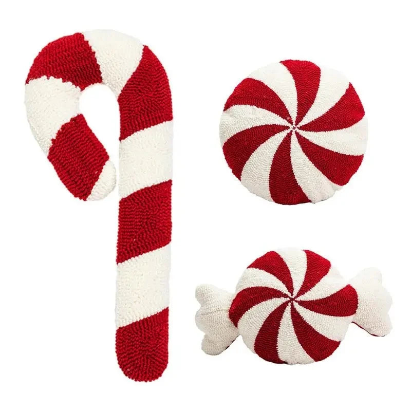 Christmas Candy Cane Pillow Gingerbread House Decoration Plush Throw Pillow Winter Home Decor Living Room Sofa Couch Cushions