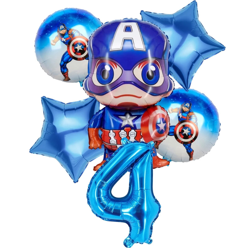 Cartoon Captain America Theme Disposable Tableware Set Birthday Party Dress up Balloon Decoration Baby Shower Background Cloak