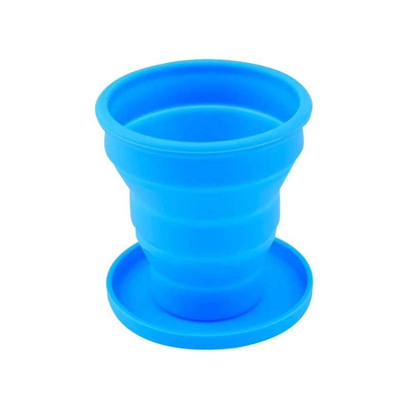 Portable Silicone With Cover Retractable Folding Cup with Lid 200ML High Temperature Resistant Outdoor Travel Water Cup