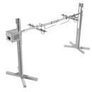 25W Stainless Steel Electric Rotisserie Grill 360-degree Rotation Design Adjustable Height for Outdoor Cooking