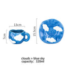 Hand-painted Flower Ceramic Coffee Cup Home Office Mug With Saucer Breakfast Milk Juice Tea Handle Cup Gift Microwave Safe